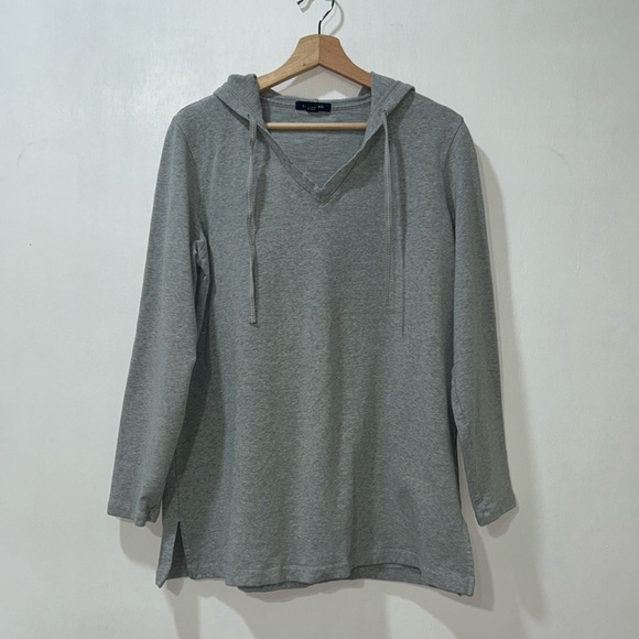 Lands' End Sweaters - LAND END WOMENS PULLOVER HODDIE GRAY LONG SLEEVE SZ MD